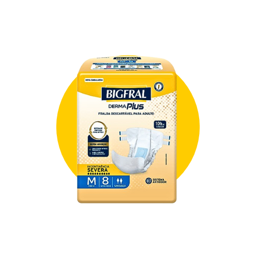 FRALDA DESCARTÁVEL DERMAPLUS M C/8 - BIGFRAL