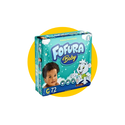 FRALDA DESCARTÁVEL INFANTIL HIPER G C/72 - FOFURA BABY