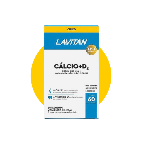 LAVITAN CÁLCIO 600MG + VITAMINA D3 200UI C/60 CAPS - CIMED