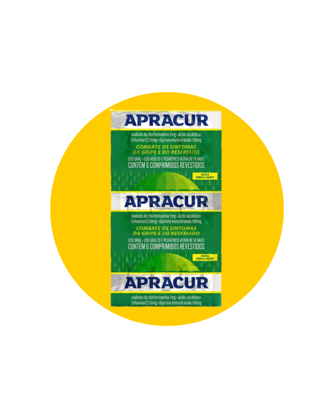 APRACUR 1MG + 100MG + 500MG C/6 COMP