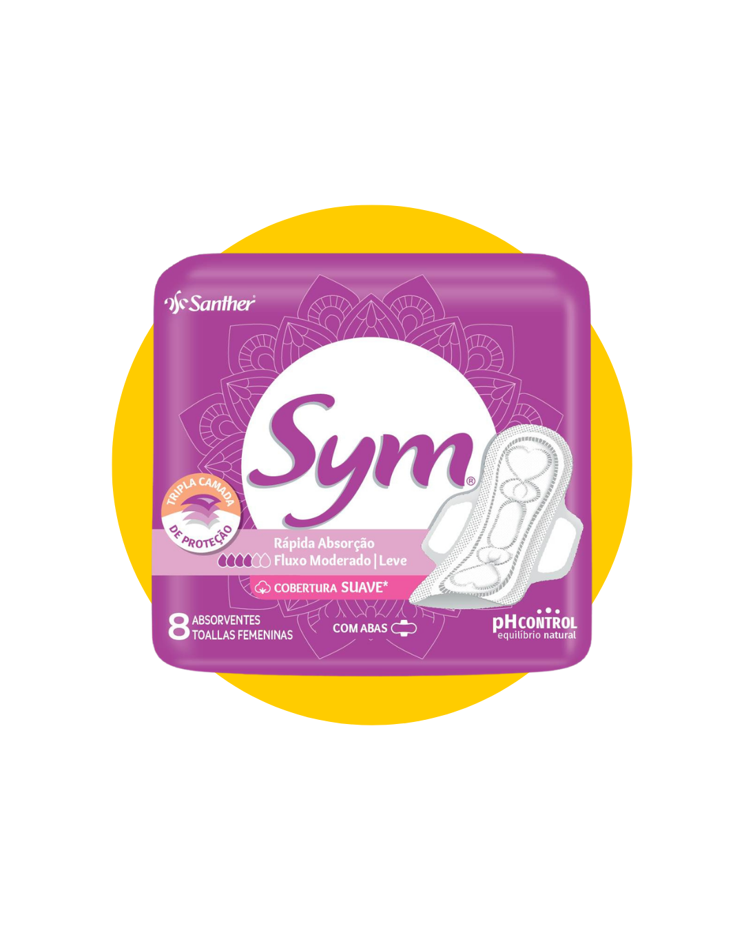 ABSORVENTE SYM SUAVE C/ABAS 8UN
