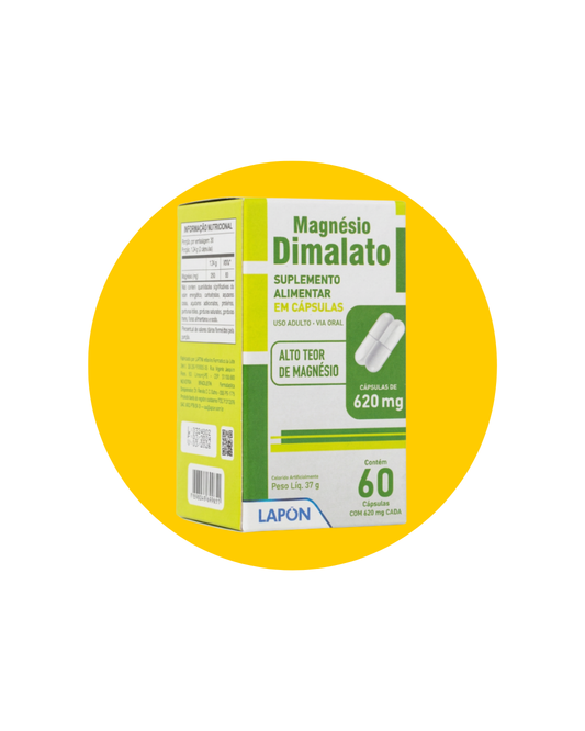 MAGNÉSIO DIMALATO 620MG C/60 CAPSULAS - LAPON