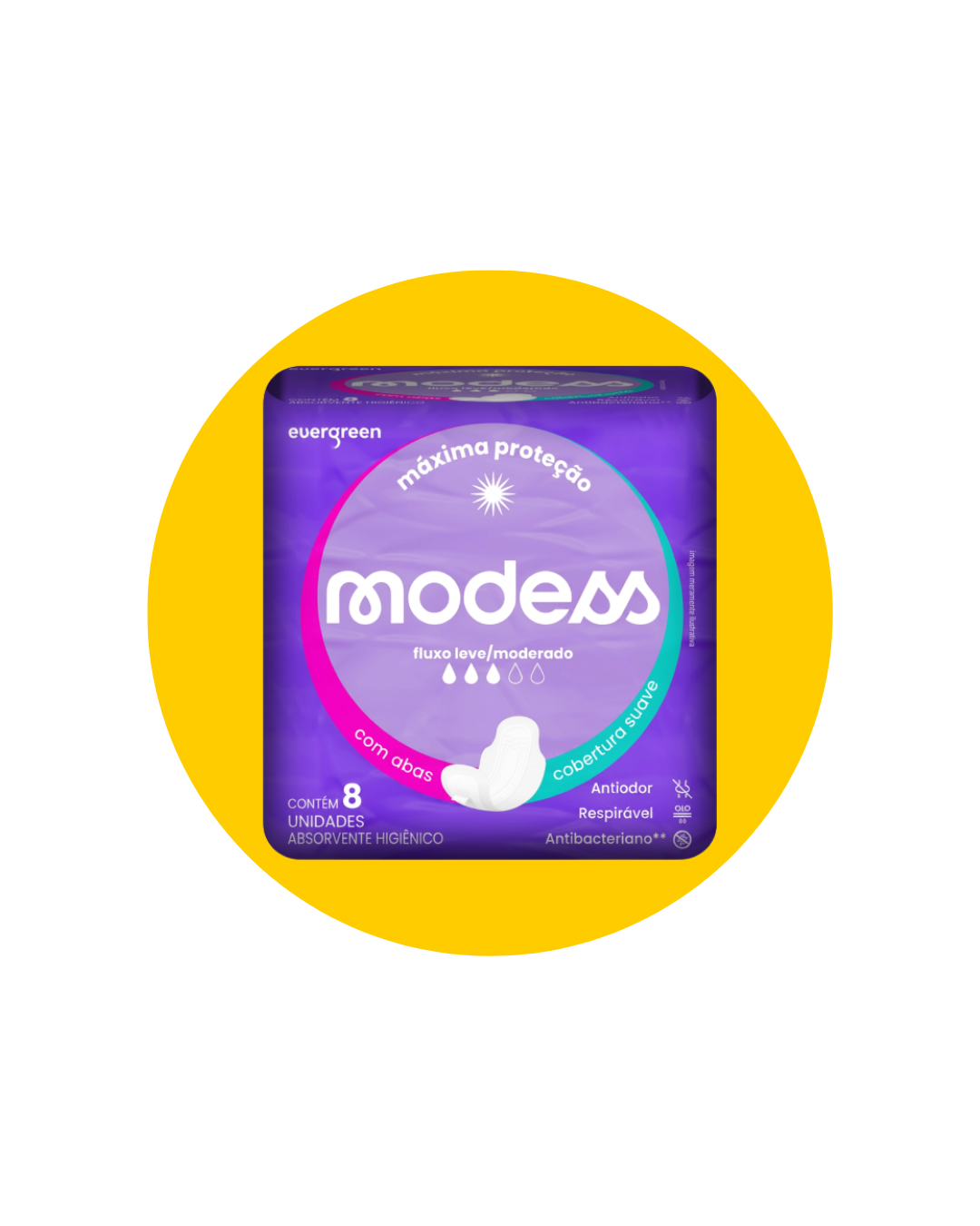 ABSORVENTE MODESS MALHA SUAVE 8UN - EVER GREEN