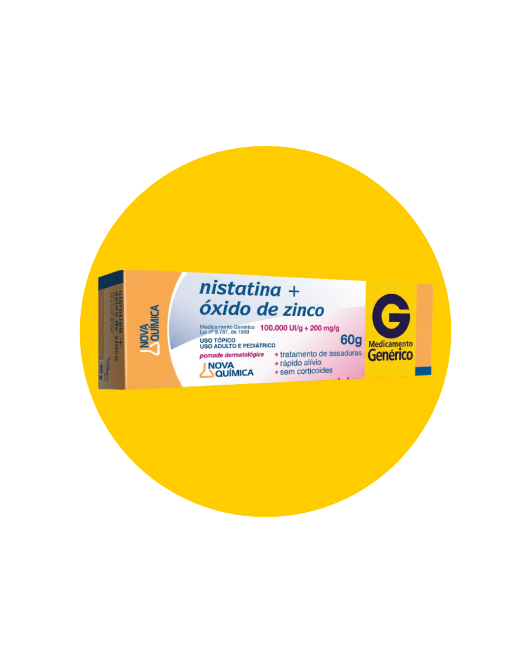 NISTATINA+OXIDO DE ZINCO 100+200MG 60G - NOVA QUIMICA