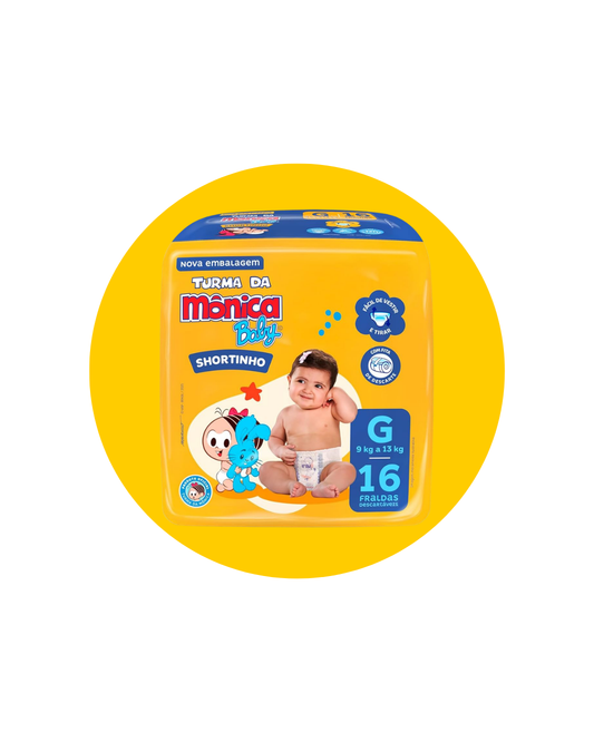 FRALDA T. DA MÔNICA BABY JUMBO SHORTINHO G C/16UN